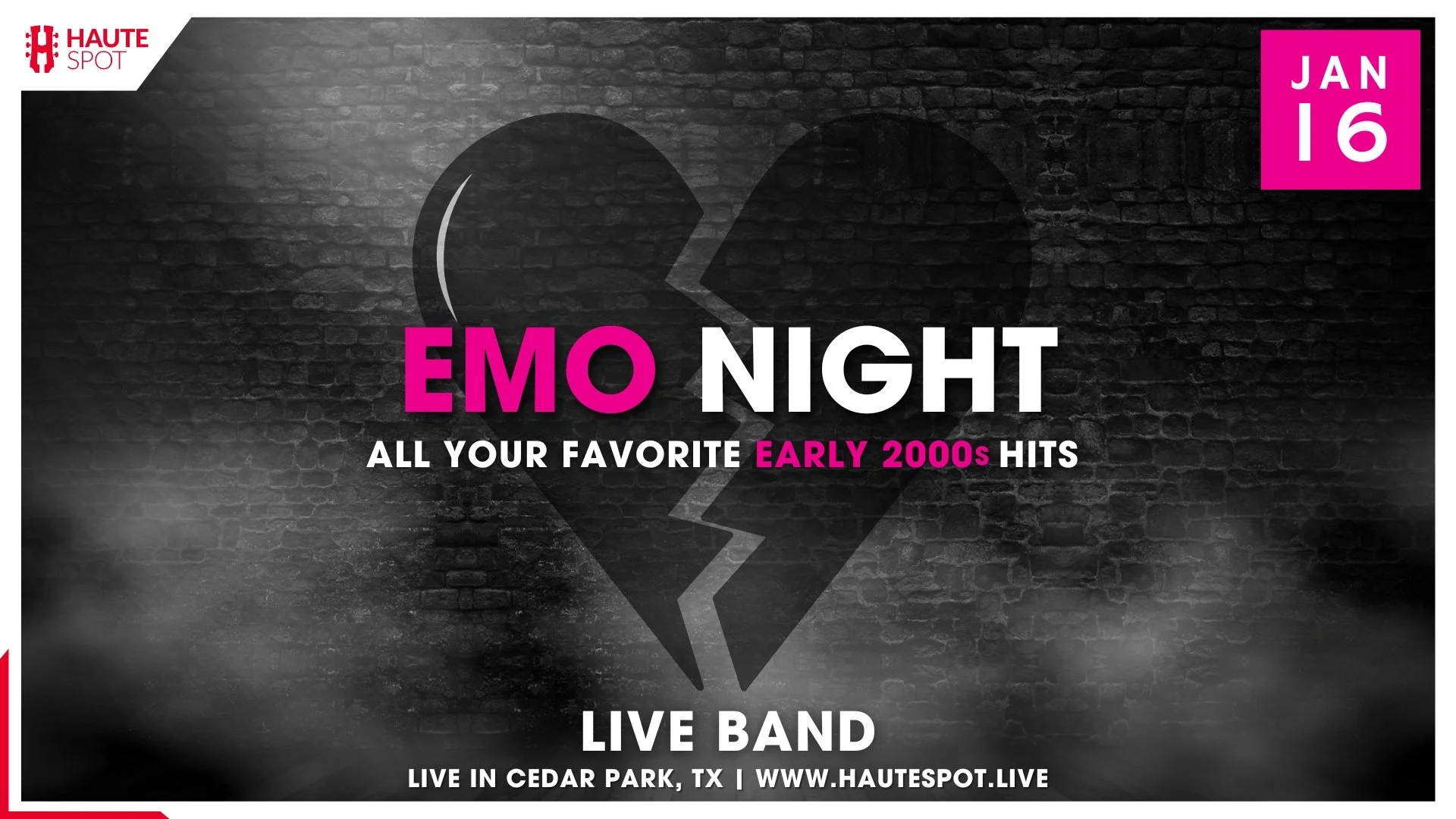 Emo Night with Mixtape Time Machine at Haute Spot on Friday